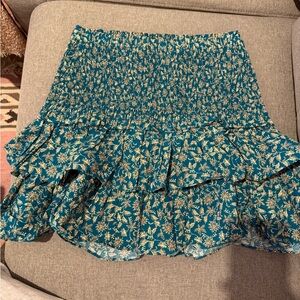 BNWT NEW Madewell Teal Floral Mini Skirt size 6 small medium RRP $118